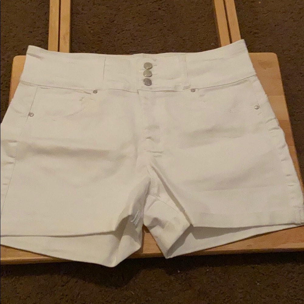 White Jean Shorts